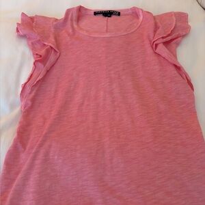 Veronica Beard Pink Flutter Sleeve Top